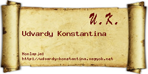 Udvardy Konstantina névjegykártya